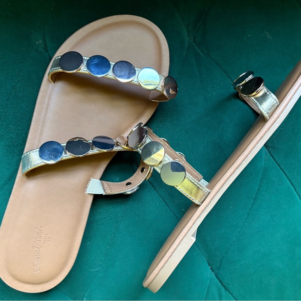 Gold and Tan Sandals